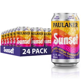 Paulaner Sunset Zero Orange Cola Soft Drink | Fruity European Zero Calorie Sugar-Free Spezi Orange Cola Made in Germany | Vegan and Gluten-Free | 11.2 fl oz (330mL) Cans | 24-Pack Case of Soda
