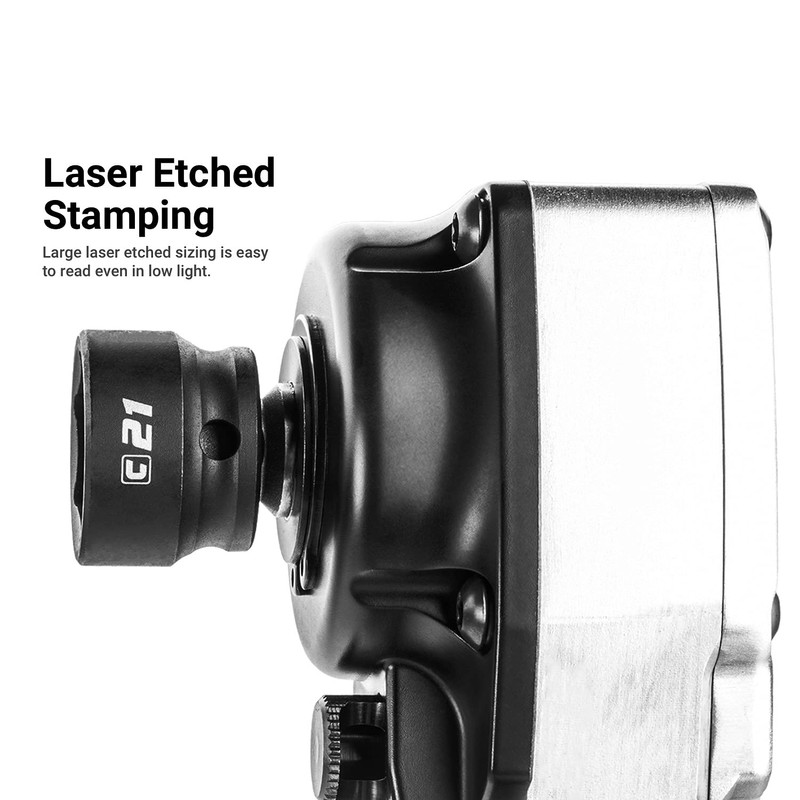 Capri Tools 32 mm Stubby Impact Socket, 1/2 in. Drive,