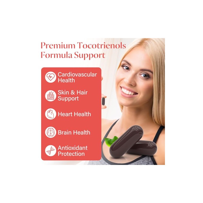 Liposomal Tocotrienols 1000mg Vitamin E Supplement, 2 Pack