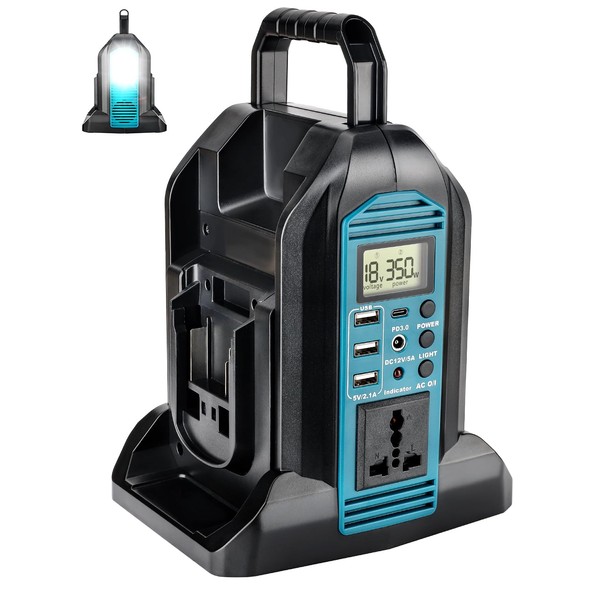 Taingwei 350W Power Inverter for Makita 18V Battery, 2-Ports DC