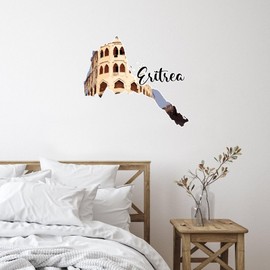 Eritrea Wall Stickers Quotes Contemporary European Famous Architecture Store Wall Decals Vinyl Wall Stickers Quotes for Nursery Kitchen Dorm Wall Decoration 22in