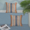Burnt Orange Navy Blue Pillow Covers 18x18 Inch 2 Pcs