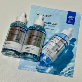 Wellage [Quick-dry essential item] Wellage Real Hyaluronic Blue 100 Ampoule 75ml+75ml / [속건조필수템] 웰라쥬 리얼 히알루로닉 블루 100 앰플 75ml+75ml