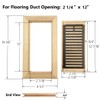 White Oak Wood Flush Mount Floor Register Vent Cover, 2-1/4