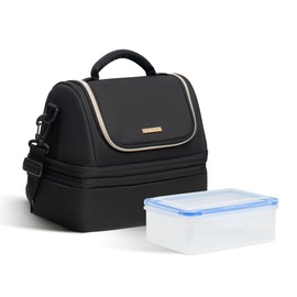 Everfun Womens Lunch Box Two Compartments Insulated Lunch Tote Bag Large Leakproof Soft Cooler Valentine's Day Gifts for Work Picnic Travel