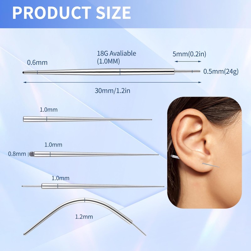 BCYSNR 5 Piece Piercing Insertion Aid Piercing Needle, Piercing Set,