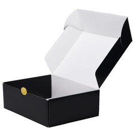 RLAVBL 12x9x4 Shipping Boxes Set of 1, Black Corrugated Cardboard Box for Packing, Mailing, Business