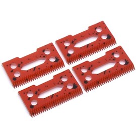 4 Pieces Professional Replacement Cutter Blade, Zirconia Ceramic Moving Blade Compatible with Wahl Super Taper Sterling 3/9 Reflections Senior 8148 8504 1919 2241 2240 8591 Hair Clippers (Red)