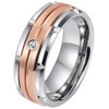 Jude Jewelers 8mm Stainless Steel Matte Brushed Silver Rose Gold