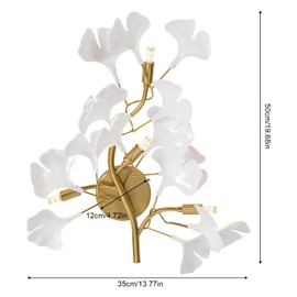 Eapmic Ginkgo Biloba Flowers Wall Light, Modern Wall Lamps Fixtures, Luxury Creative Decorative Wall Lighting for Living Room Bedroom Bathroom Bedside Hallway Stairway