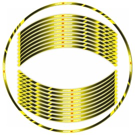 Motorcycle Reflective Rim Tapes Sticker Stripe for Suzuki GSXR600 K1/GSXR600 K4/GSXR600 K6/GSXR600 K8/GSXR600 K9 2011-2019 Rim Wheel Decal Stickers 17 inch (Black and Gold)