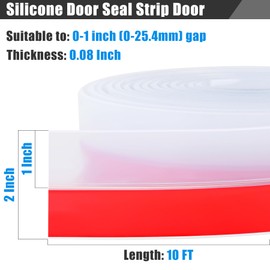 Draft Seal Tape for Doors and Windows 2 in x 10 Ft Silicone Weather Stripping Extra Thick 2mm Door Seal Strip with Strong Adhesive Draft Insulation Stopper Side Seal - Clear