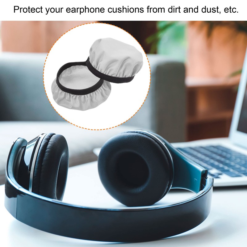 PATIKIL Grey Flexible Fabric Washable Headphone Cover Fits 60mm-90mm 1