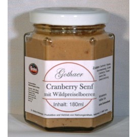 Original Gothaer Cranberry Mustard in Hexagonal Glass 180 ml