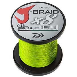 Daiwa J-Braid X8 0.35mm, 36,0kg/39,0lbs, 1500m chartreuse - braided Fishing line
