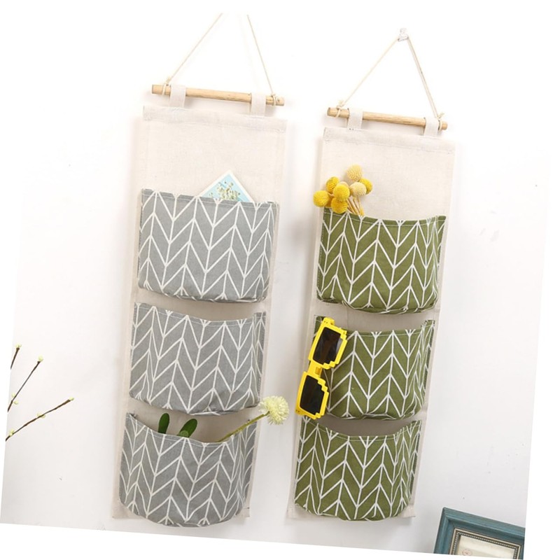 Ciieeo Hanging Storage Organizer Cotton Linen Wall Bag for Clothes