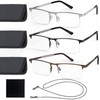 DJOLENSA 3er-Pack Lesebrillen herren damen, Blaulicht-Blocker, Metall halbrahmen Lesebrille mit