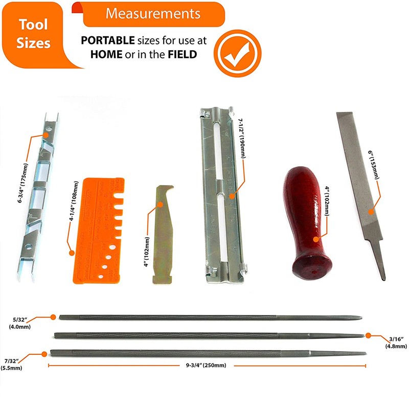 Chainsaw Sharpener File Set, 10 Pieces Chainsaw Chain Universal Sanding