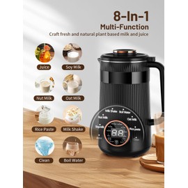 Nut Milk Maker Machine, 35oz Homemade Soy, Almond, Oat, Coconut, Plant Based and Non Dairy Beverages, 8 in 1 Automatic Soybean Machine With 12H Delay Start/Keep Warm/Boil Water