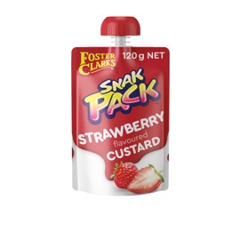 Foster Clark's Strawberry Custard Pouch Snack Pack Flavoured Custard Instant Custard Dessert 120g (pack of 6)