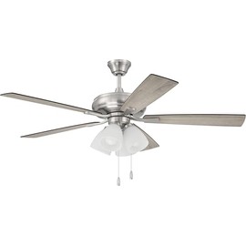 Craftmade ECF114BNK5-DWWLN Eos Frost Light 52" Ceiling Fan with LED Lights, Brushed Polished Nickel