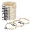 MECCANIXITY 6 Pieces 3 Inch Embroidery Hoops Adjustable Round Bamboo