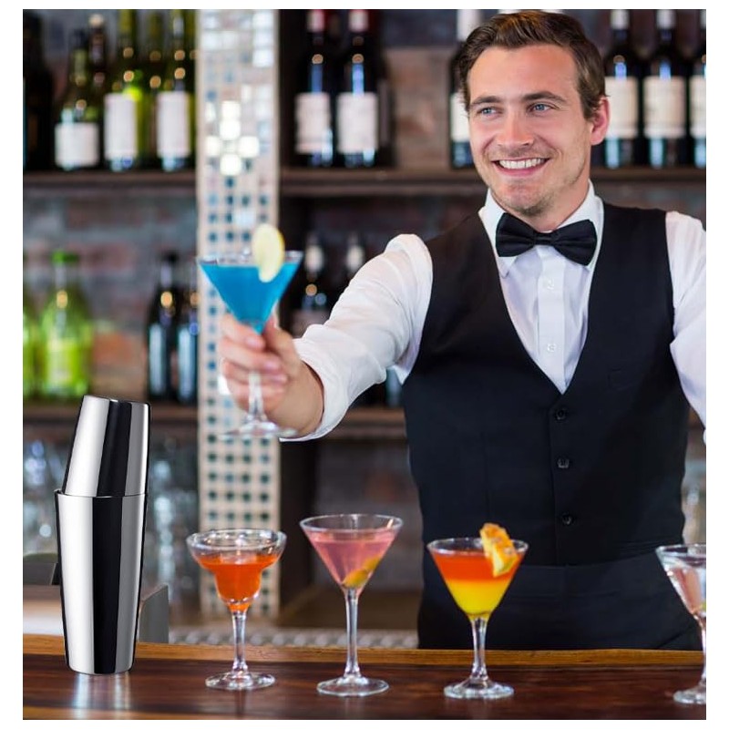 Stainless Steel Cocktail Shaker, Boston Shaker for Bartender, Practice and