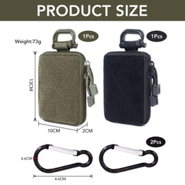 VEHYEGOI 2Pcs Medical Storage Bag, 2Pcs Carabiner, Mini Bag, Tactical Wallet, Mini Storage Box, Tactical Gear, Wallet Pouch