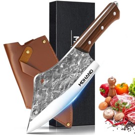 MDHAND 9-Piece Kitchen Knife Set with Acrylic Block, Non-Stick High Carbon Stainless Steel, Sharp Blades for Meat, Slicing, Chopping, Ideal Gift for Women - Color: Chef Knife-D
