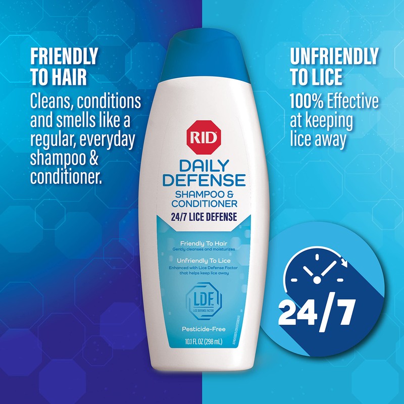 RID Daily Defense Lice Shampoo & Conditioner, Used Daily Provides