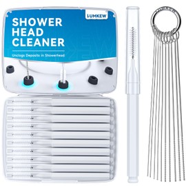 Lumkew Multisize Shower Head Cleaner Tool, Shower Head Cleaning Brush Picks for Unclogging Small Hole, Functional Showerhead Clogger Removal with Storage Box for Tiny Nozzle Pore Gaps Printer Tubes