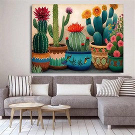 RYMILIE Diamond Painting Kits for Adults - Cactus DIY 5D Diamond Art Kits Full Drill Diamond Dots Paintings with Diamonds Gem Art and Crafts Home Decor 12x16inch