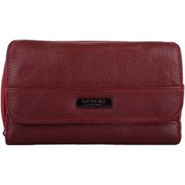 Womens Leather Tri-Fold RFID Protected Money/Coin Holder/Purse - Red