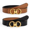 JASGOOD Women's Reversible Leather Belt Fashion Ladies Waist Belt for