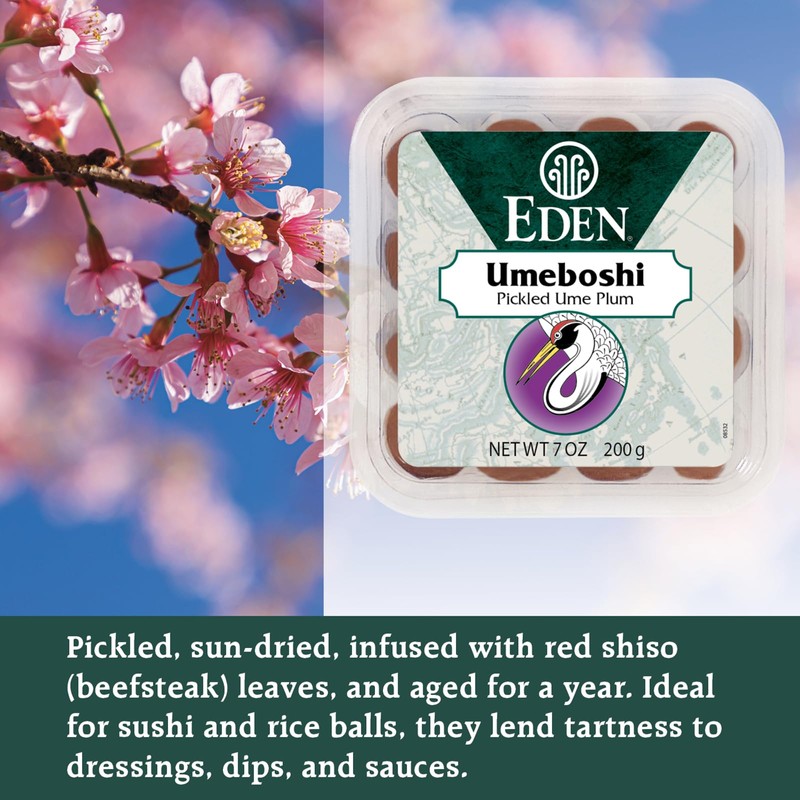 Eden Umeboshi Plum, Japanese Pickled Plum, Wakayama Grown, Whole, Traditionally