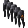 5 Pack Men's Thermal Compression Pants Fleece Lined Sports Tights