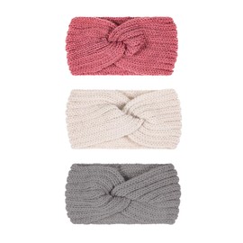 Winter Knitted Headband,3 Pieces Winter Headbands for Women's Hair Hairband Ear warmers Elastic Fall and Winter Versatile for Women Girls Headband