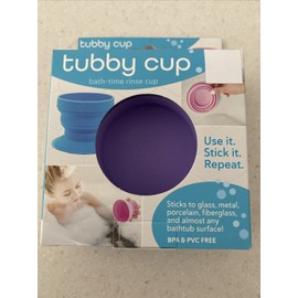 Tubby Cup for Bath Time Suction Cup Base Collapsible 8oz BPA PVC Free Rinse Cup