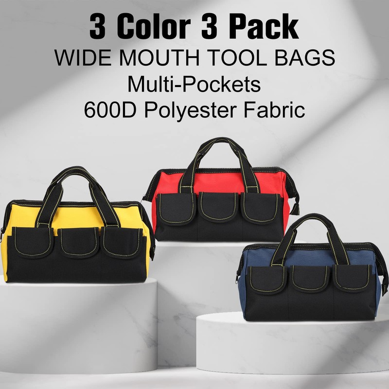 Sanwuta 3 Pack Tool Bag for Men with Waterproof Hard