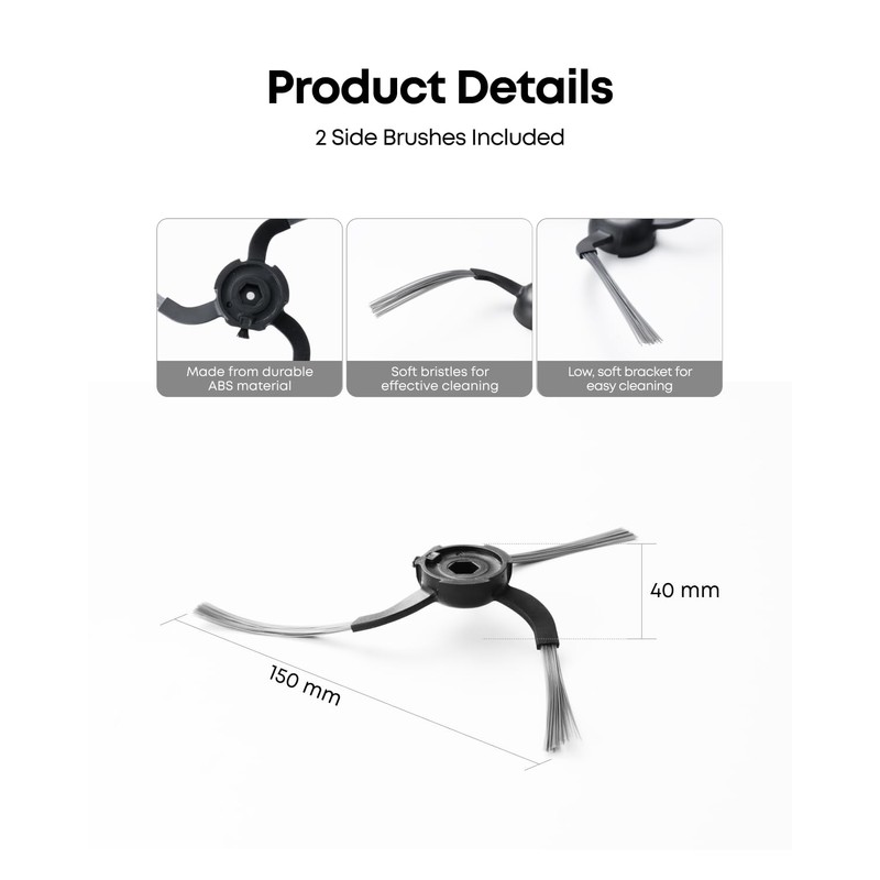 eufy Replacement Side Brushes (6 Pieces) Compatible Self-Empty C10