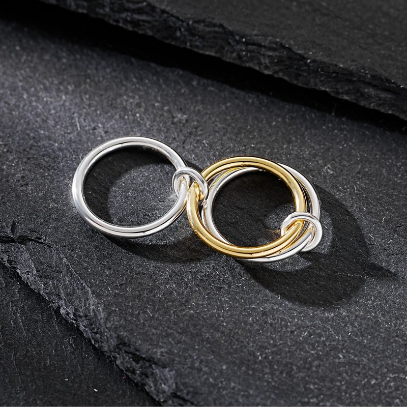 LUCA SMITH 925 Sterling Silver Classical Ring Stackable Stacking Link