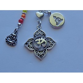 Handmade OM OHM CHAKRA BUDDHA YOGA LOVE YOU KEY CHAIN PURSE CLIP BAG CHARM BACKPACK FOB