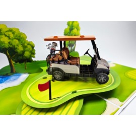 3D Pop-Up Golfkarte, Geburtstagskarte mit Golfplatz-Motiv, Geschenkkarte für Golfer, Gutscheinkarte