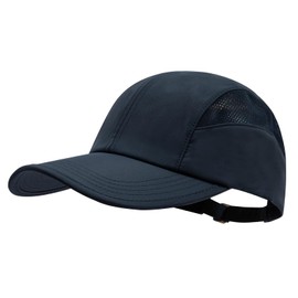 Clakllie Curved Brim Baseball Cap UPF 50+ Sun Hats Quick Dry Outdoor Sports Run Cap Mesh Cooling Golf Ball Cap,Navy Blue