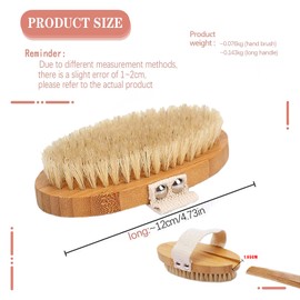 Dry Brush, Body Brush, Natural Bristles, Bath Brush, Sauna Brush, Dry Brush, Bath Brush for Removing Dead Skin, Natural Bristles, for Body Cleaning