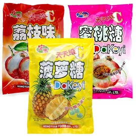 Hong Yuan Lychee,Pineapple,Peach,Classic Hard Candy