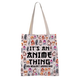 VAMSII Anime Girl Tote Bag Amine Inspired Gift Anime Cosplay Merchandise Gift Anime Kawaii Tote Bag (Anime Thing tote)