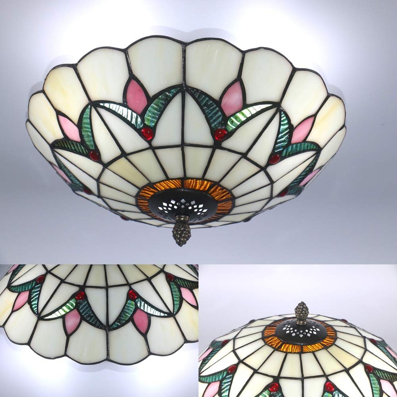 Skyweel 12 Inch Vintage Chandeliers Light Tiffany Style Ceiling Light