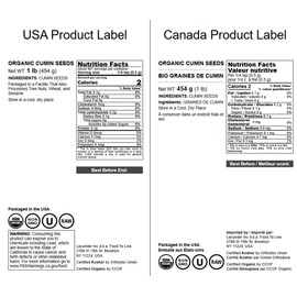 Food to Live Organic Cumin Seeds, 1 Pound – 100% Natural, Non-GMO, Aromatic Seasoning, Perfect for Spices, Baking and Pickling, Vegan, Kosher, Bulk