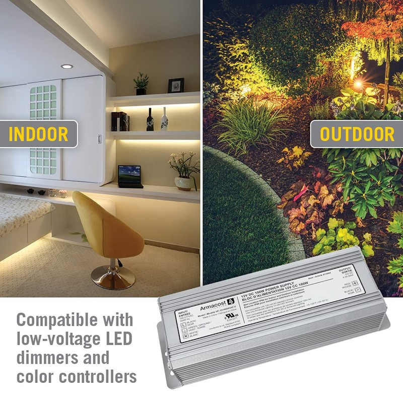 Armacost Lighting 811004 100 Watt Standard Indoor/Outdoor Power Supply, Gray